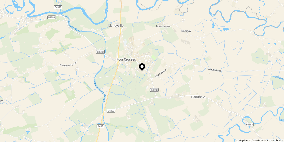 Approximate location of Breidden Court, Four Crosses, Llanymynech, SY22 6NY