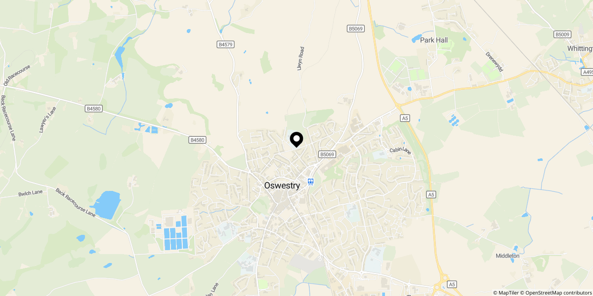 Approximate location of Llwyn Fields, Oswestry, SY11 1HG