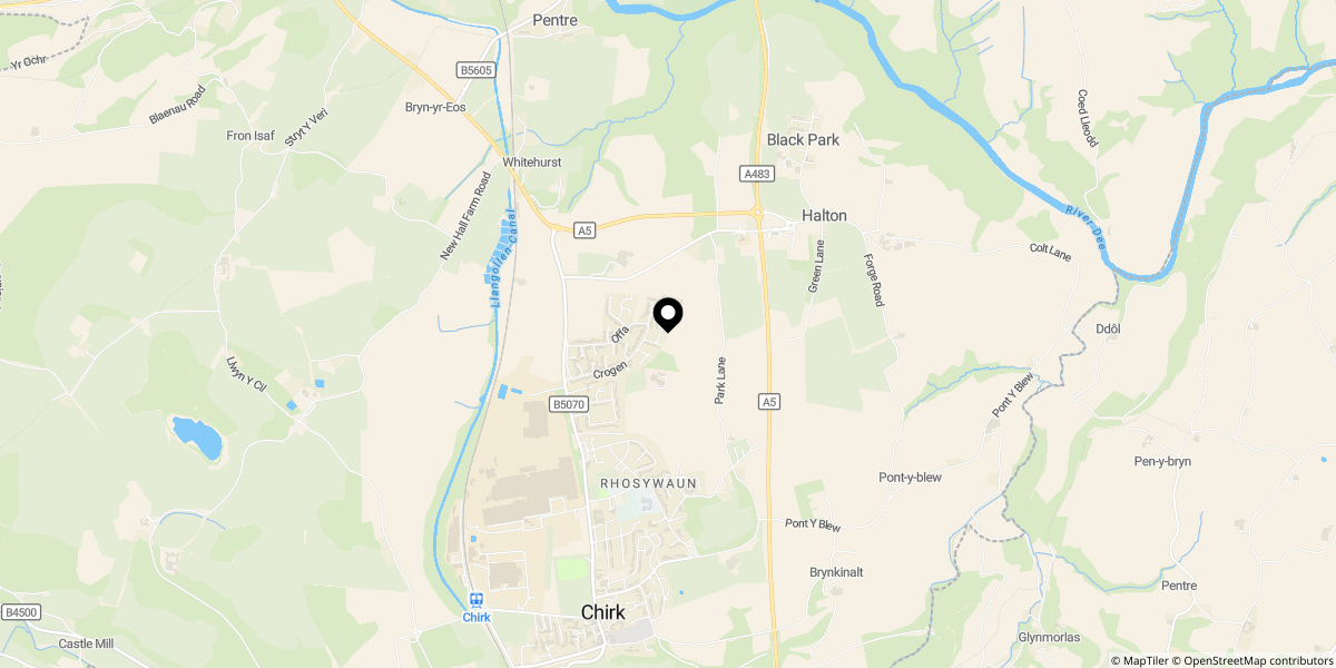 Approximate location of Ash Grove, Chirk, Wrexham, LL14 5RF