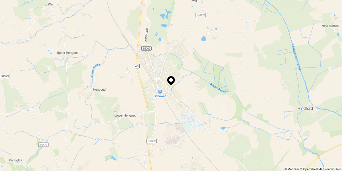 Approximate location of Hammonds Place, Gobowen, Oswestry, SY11 3PA