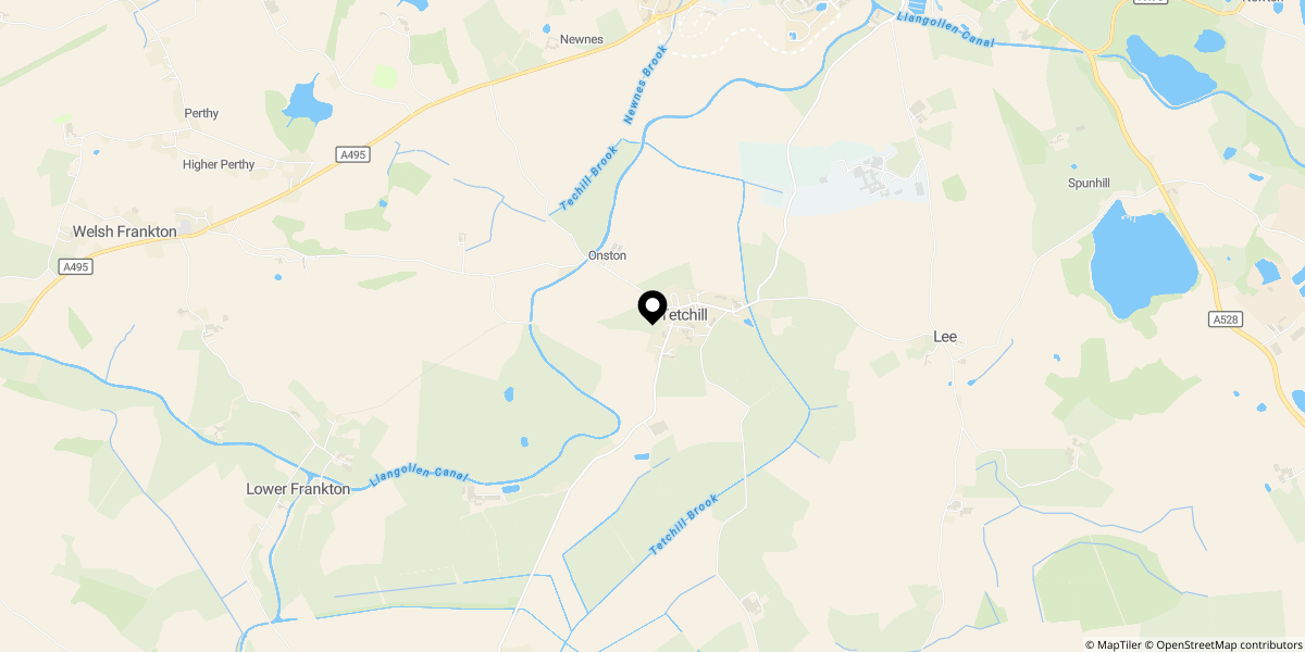Approximate location of Hordley Road, Tetchill, Ellesmere, SY12 9AX