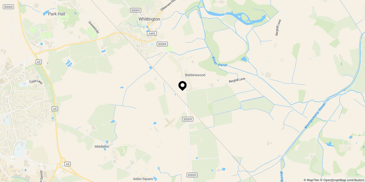 Approximate location of Fitzalan Close, Whittington, Oswestry, SY11 4PG